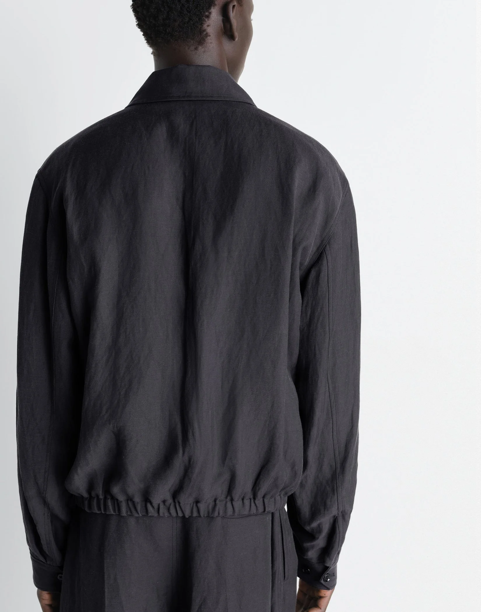 Lemaire - SHORT UTILITY JACKET (COAL) — EQUIPMENT